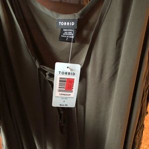 Brand New Torrid army green lace up top